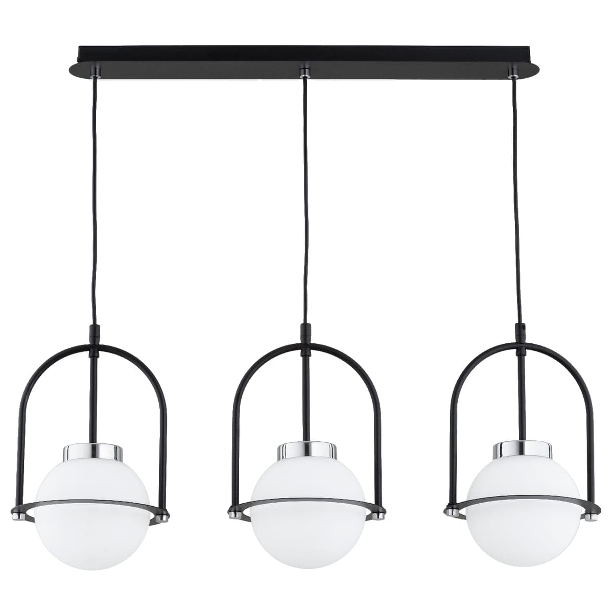 Lustra Pendul Alfa Leria Piccolo Neagra & Chrome 3xE14