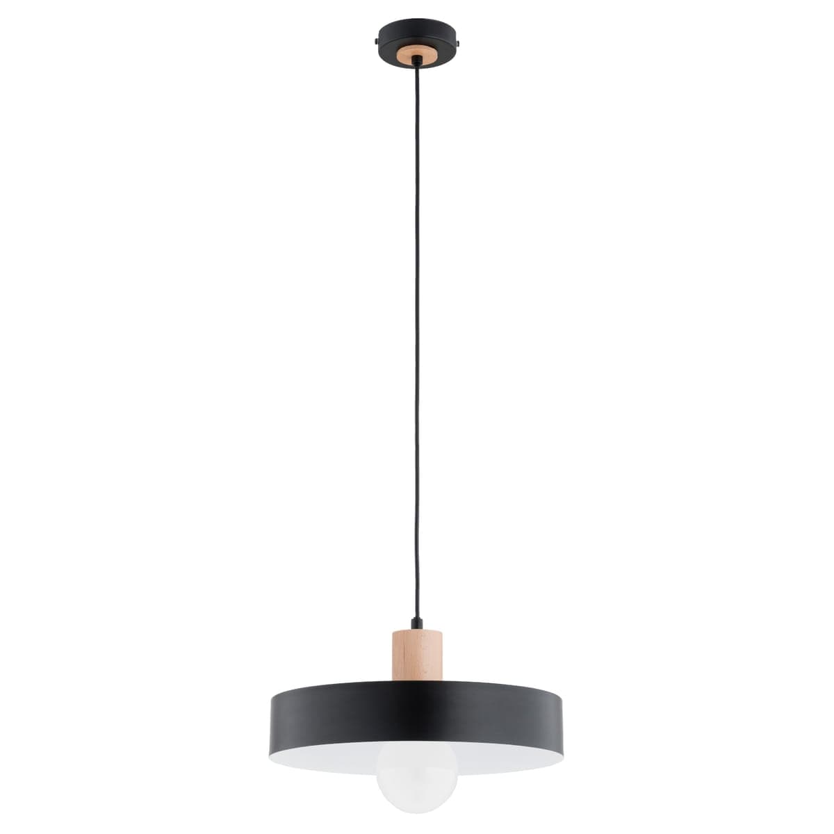 Lustra Pendul Alfa Newada Neagra & Lemn 1xE27