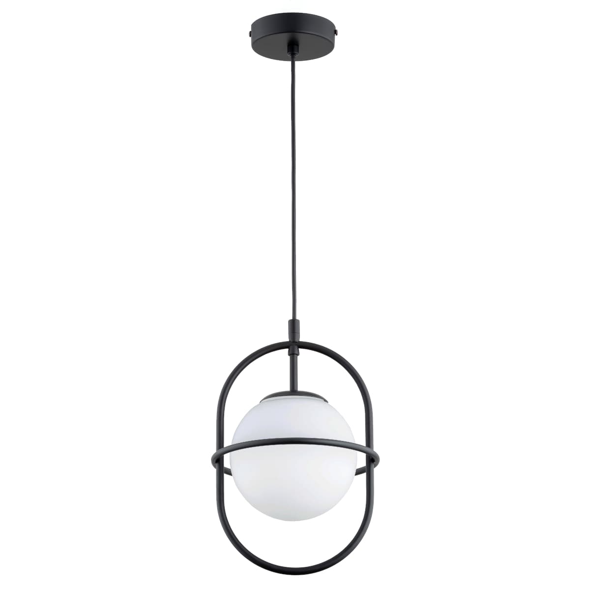 Lustra Pendul Alfa Juno Glass Neagra-Alba 1xE14