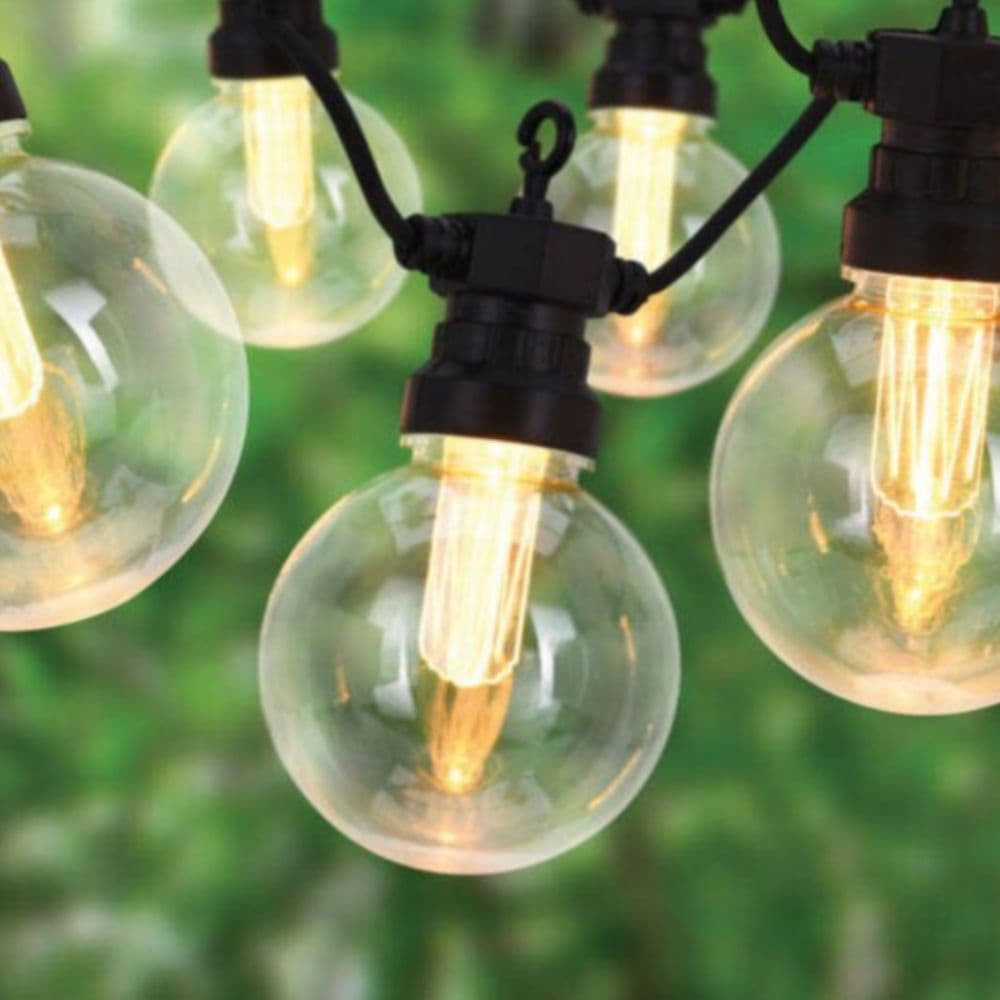 Pachet ghirlanda luminoasa 10m, E27, IP65 cu 10 becuri  LED Filament Amber 4W