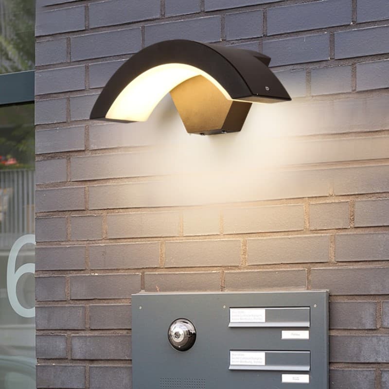 Aplica LED de exterior concava, 24W=160W, 3000K, lumina calda, IP65