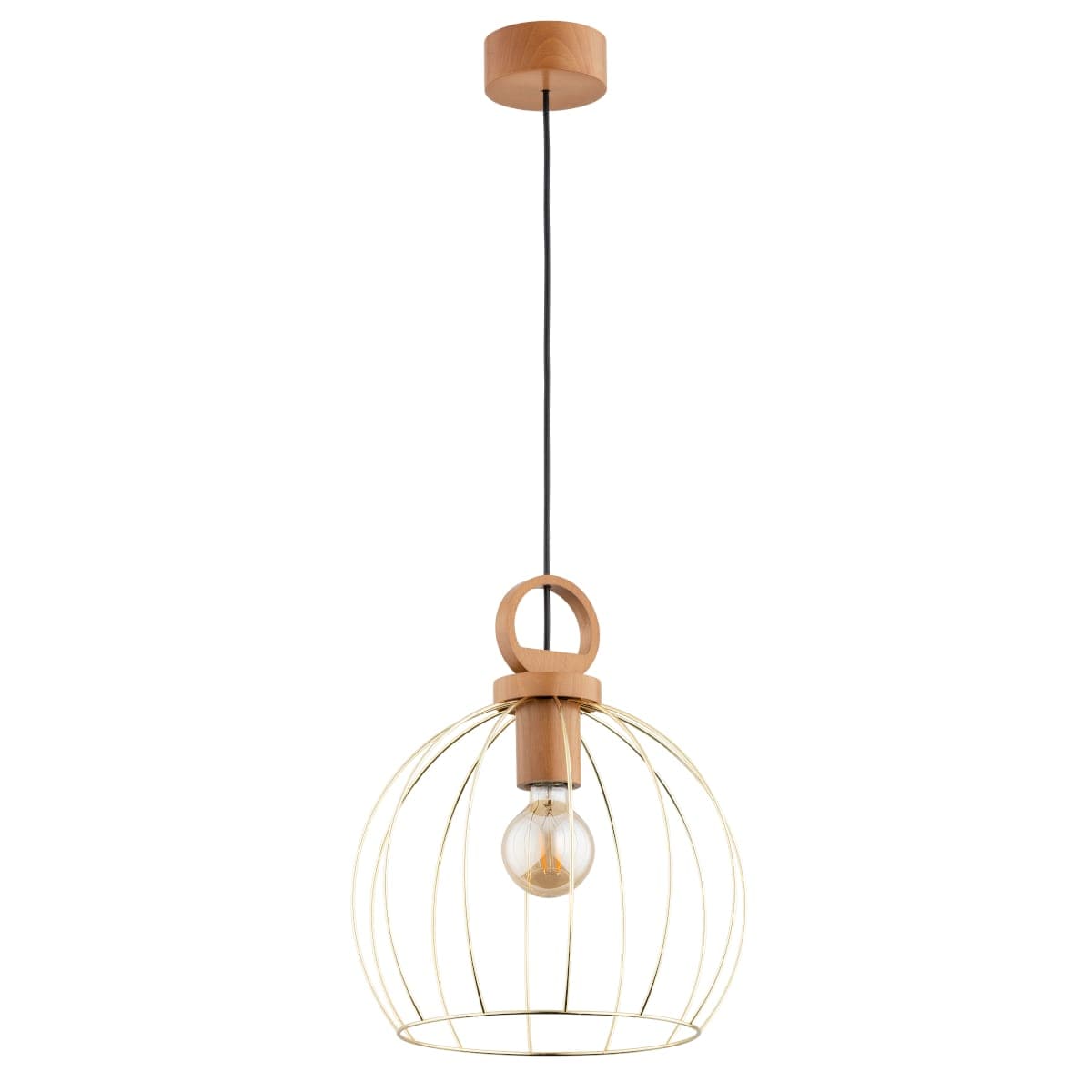 Lustra Pendul Alfa Avatar Lemn 1xE27