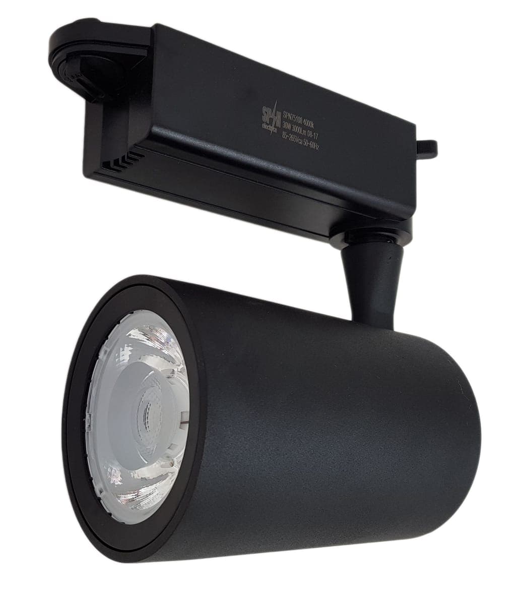 Spot Sina Negru 30W=300W,  6000K, lumina rece