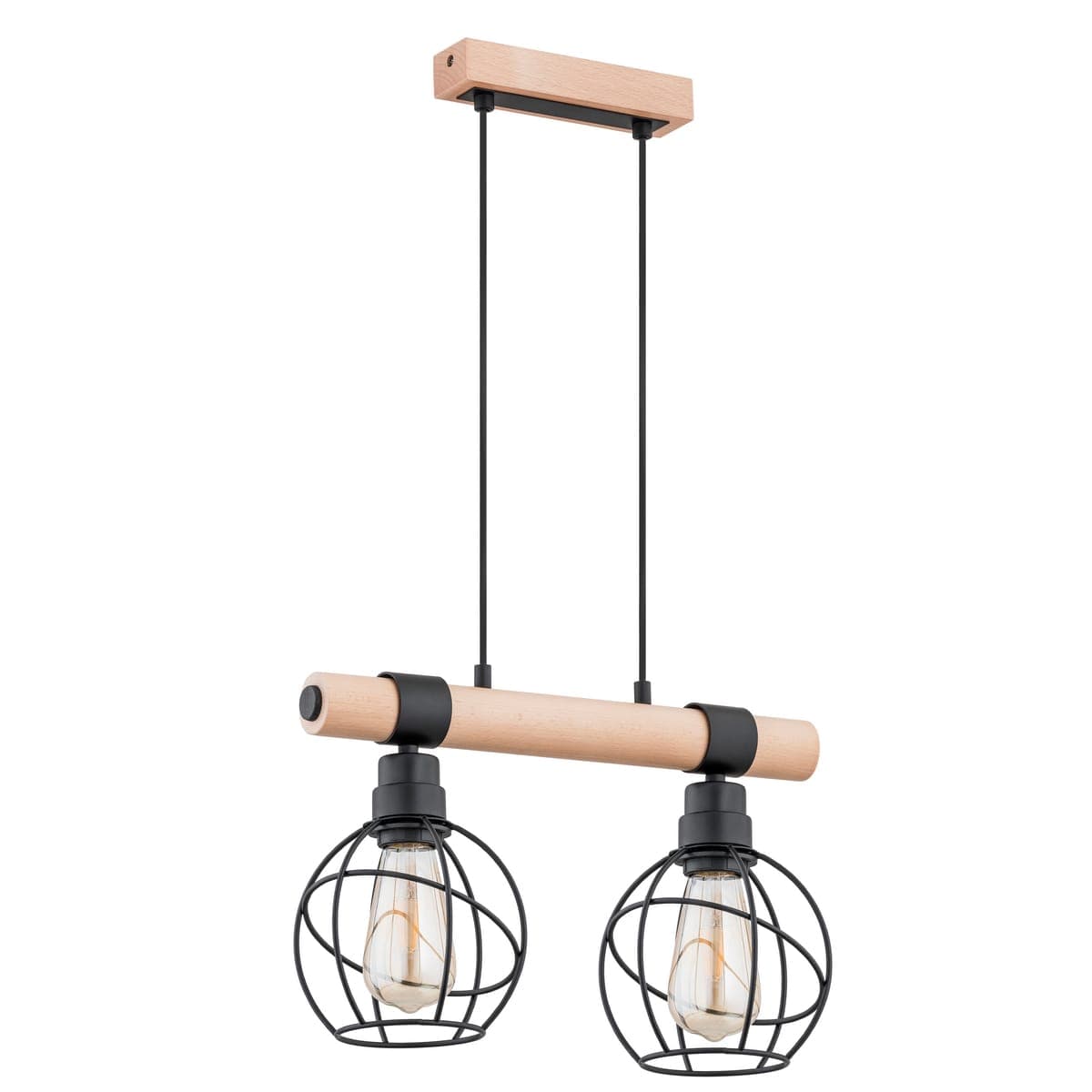 Lustra Pendul Alfa Fibia Lemn 2xE27