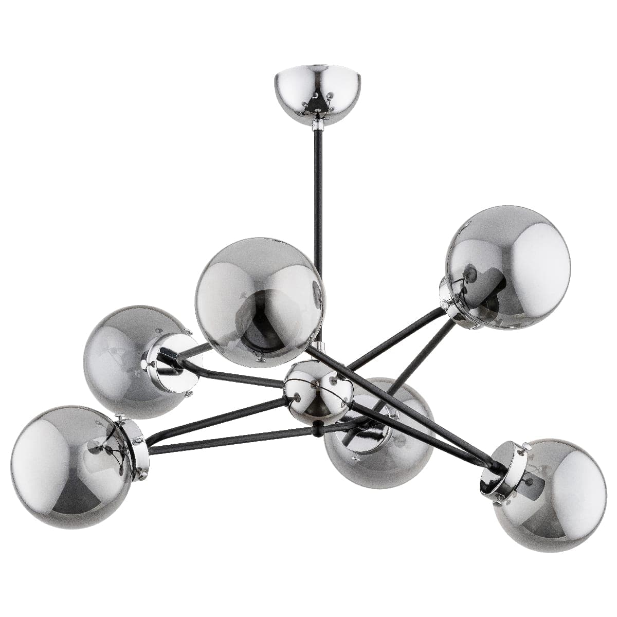 Lustra Alfa Resto Neagra & Chrome 6xE14