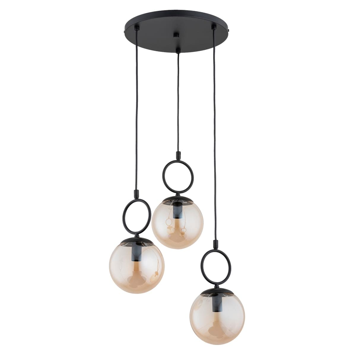 Lustra Pendul Alfa Sitro Neagra & Amber 3xE14