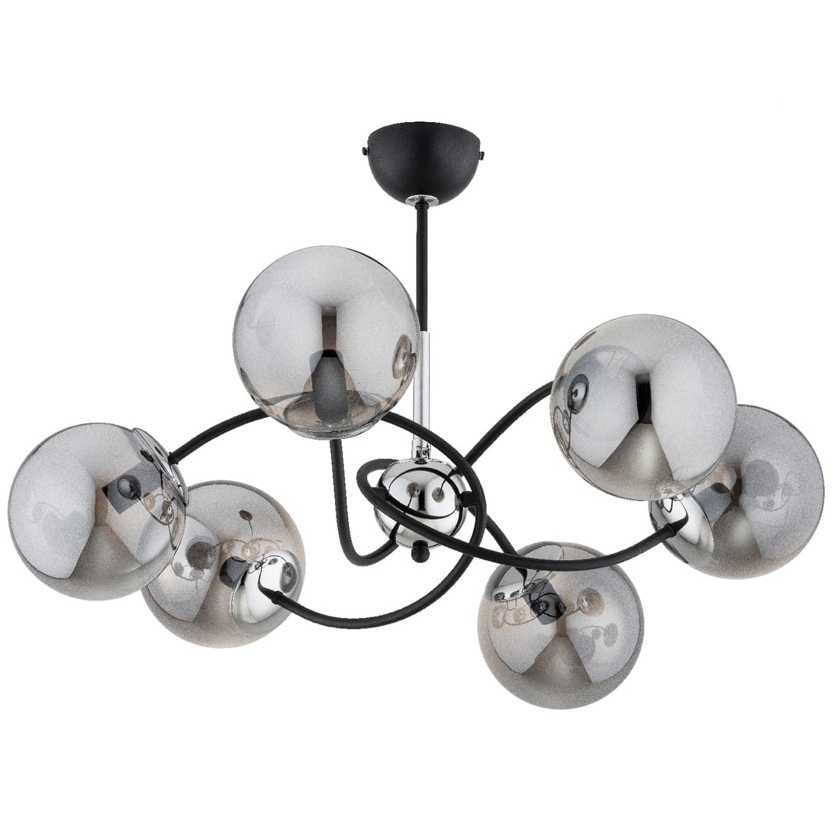Lustra Alfa Aurora Neagra & Chrome 6xE14