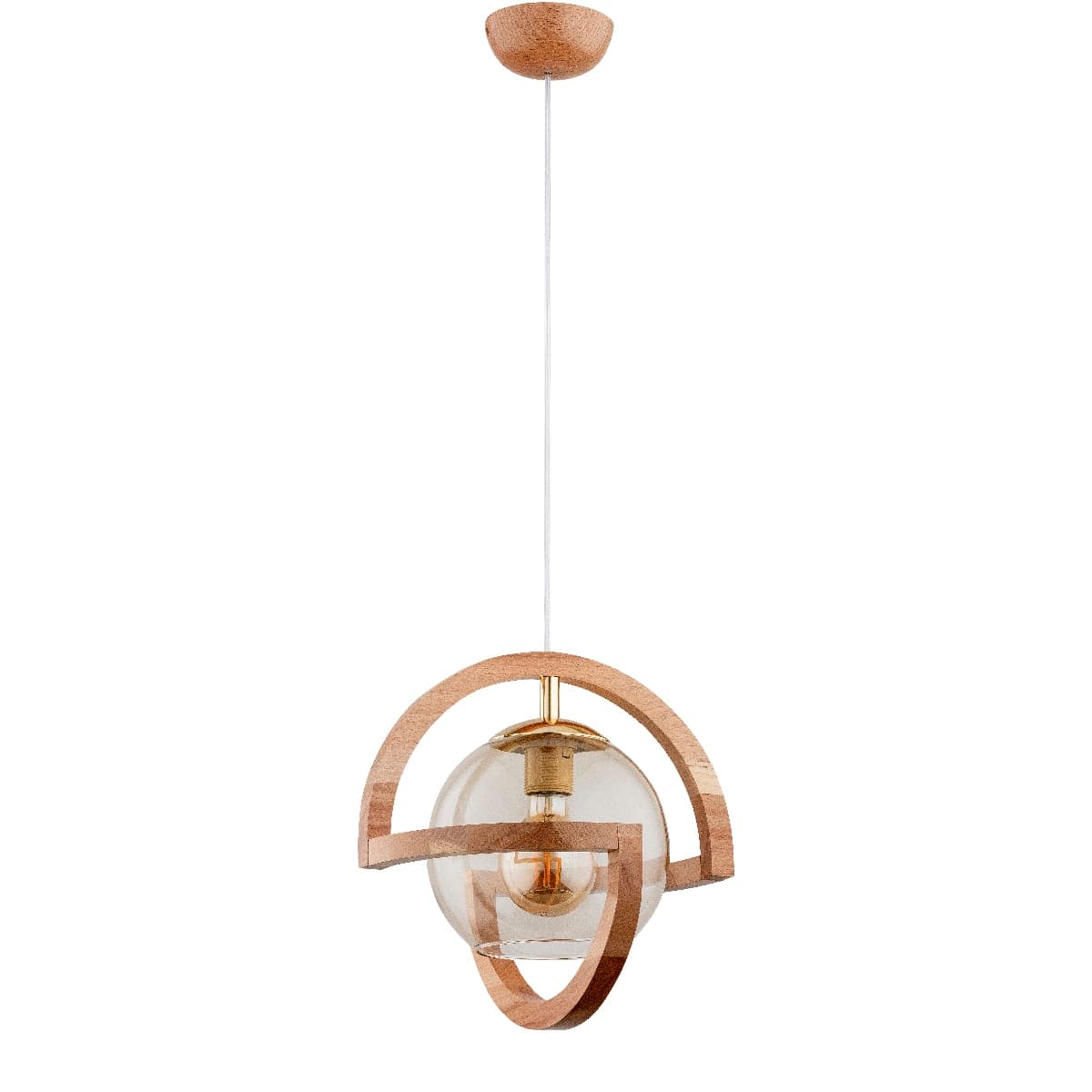 Lustra Pendul Alfa Cabrio Lemn 1xE27