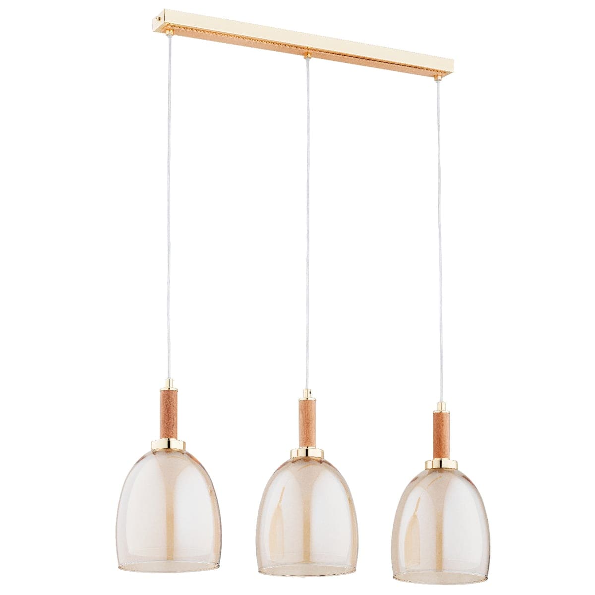 Lustra Pendul Alfa Lissy Lemn & Aurie 3xE27