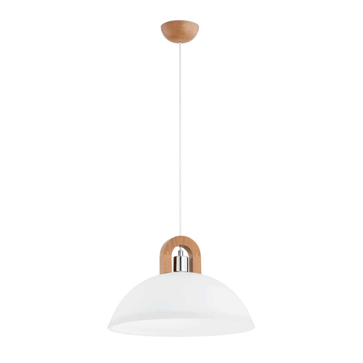 Lustra Pendul Alfa Migot Lemn & Chrome 1xE27