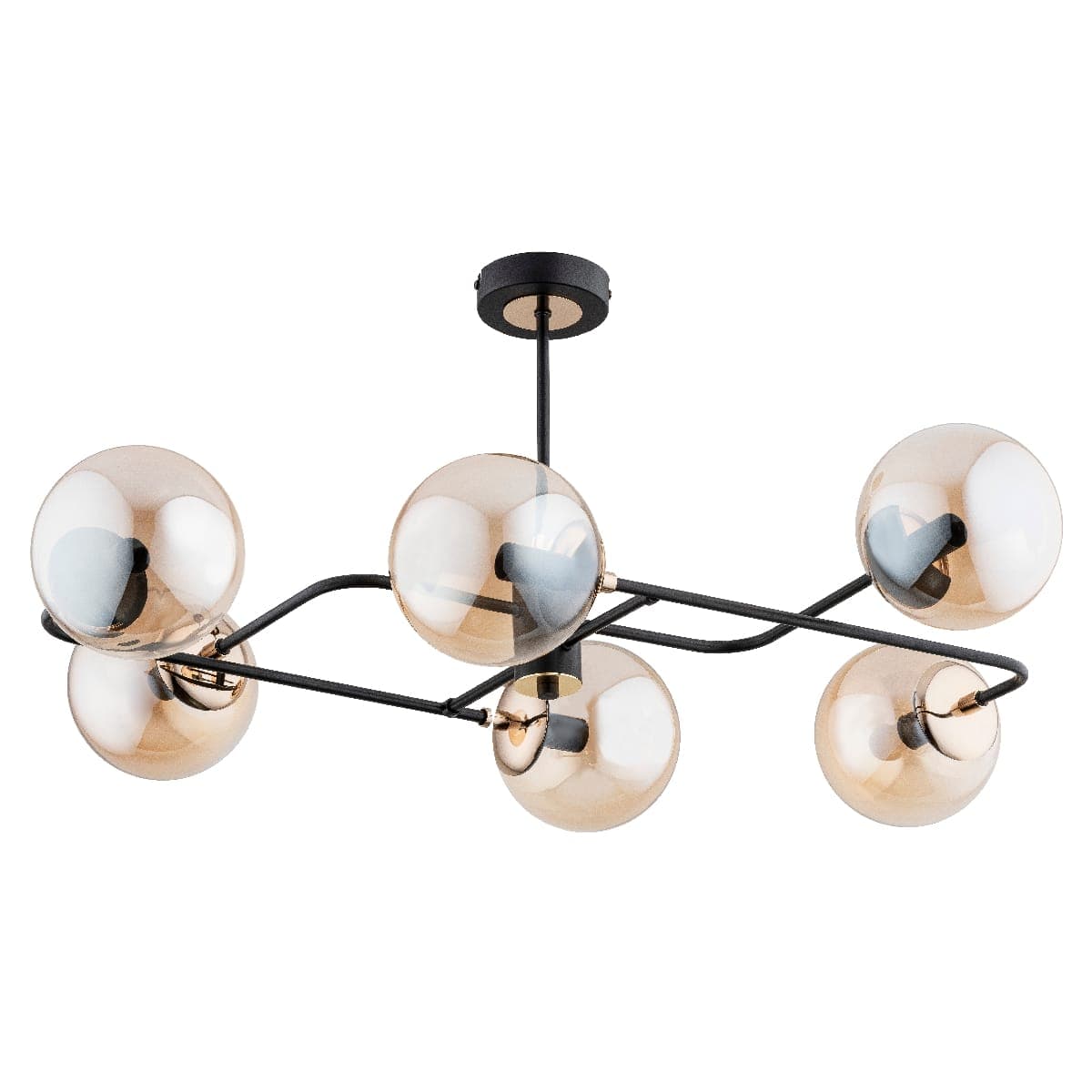 Lustra Alfa Lentus Neagra 6xE14
