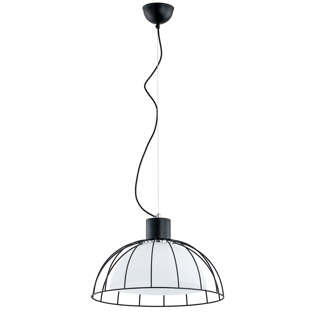 Lustra Pendul Alfa Bonny Neagra & Alba 1xE27
