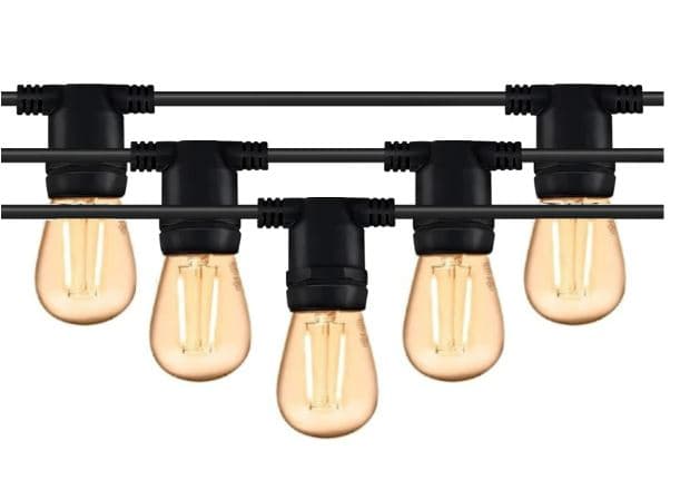 Pachet ghirlanda 20m, E27, IP65 cu 20 becuri LED 2W Filament Amber