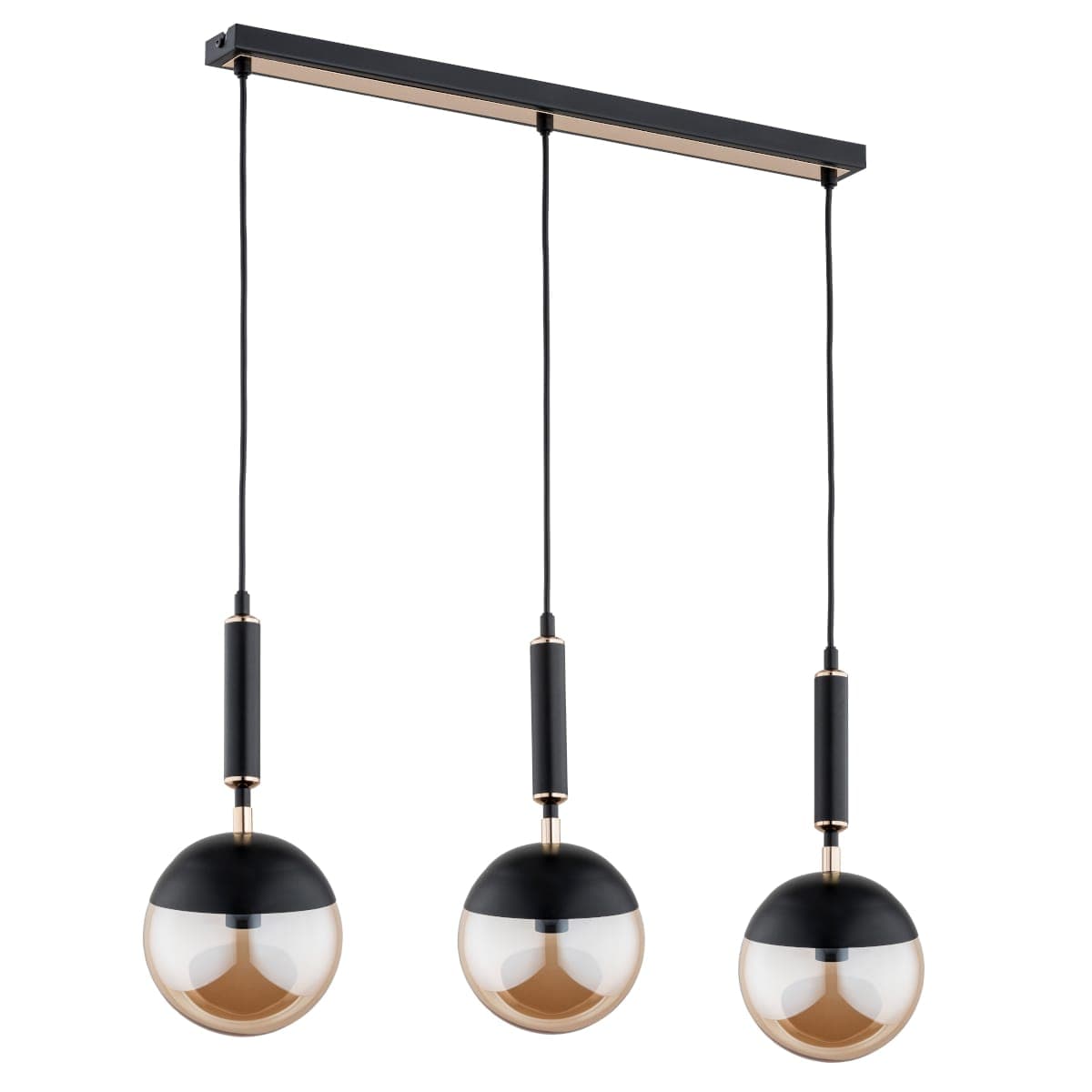 Lustra Pendul Alfa Marakas Neagra & Aurie 3xE14