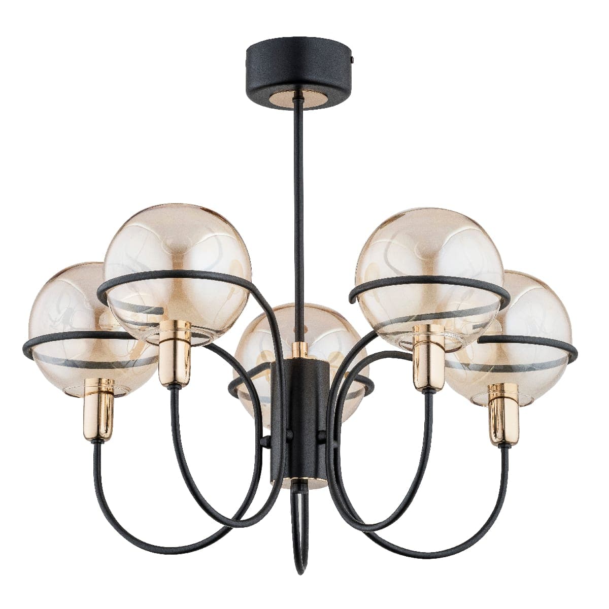 Lustra Alfa Petra Neagra & Aurie 5xE14