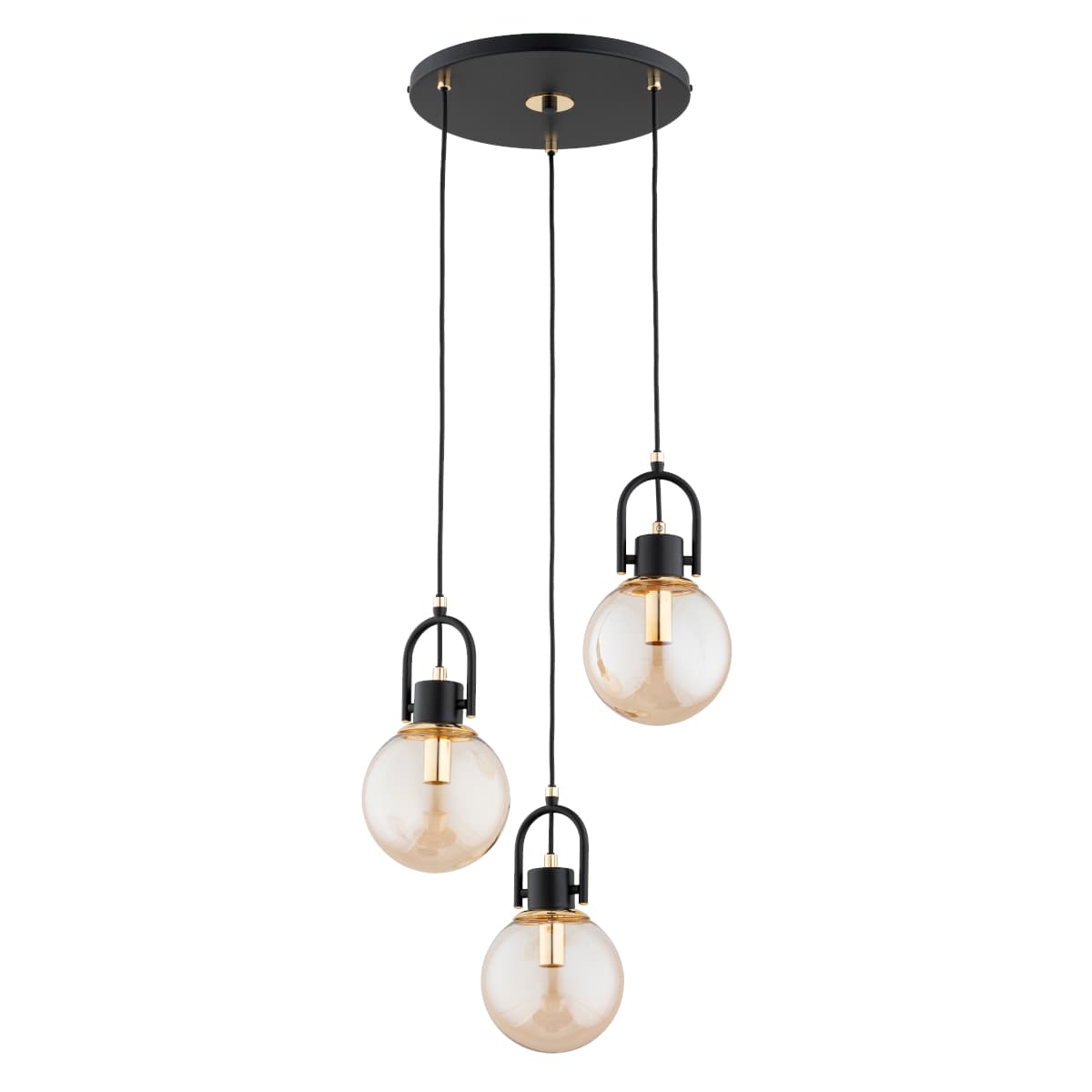 Lustra Pendul Alfa Stormi Neagra & Aurie 3xE14