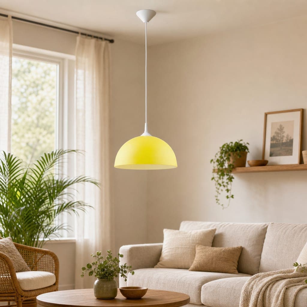 Lustra Pendul Alfa Albert Yellow 1xE27