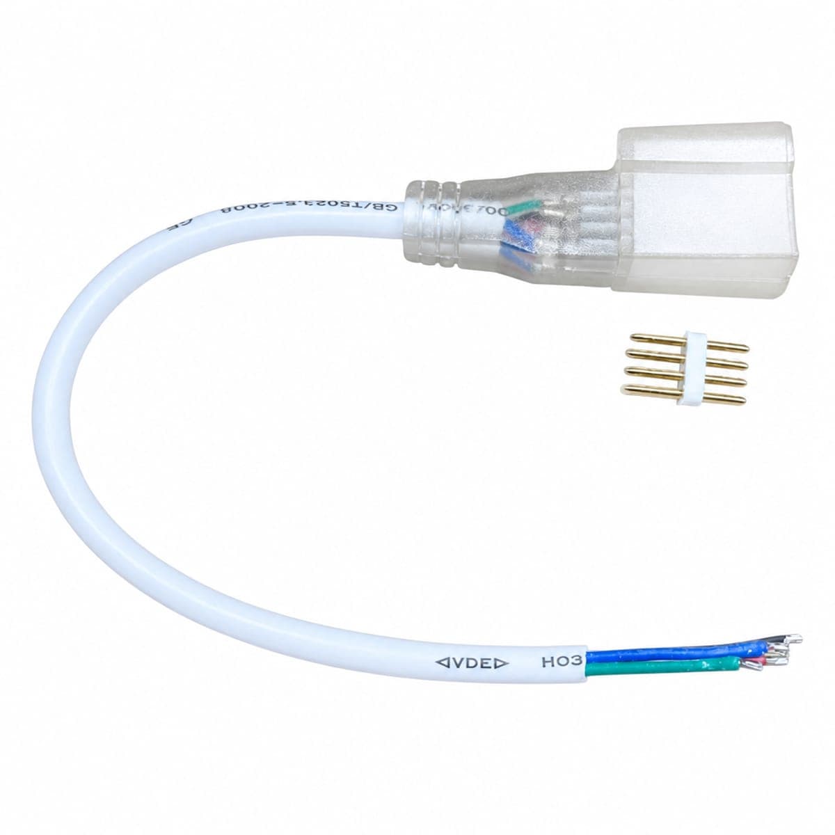 CONECTOR TERMINAL CU FIR PENTRU NEON FLEX RGB 15X26MM