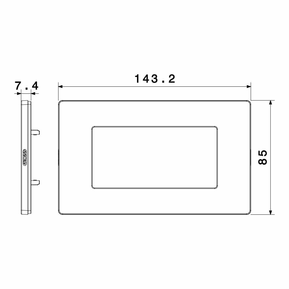 Rama ornament 4 module, Alb lucios, Gewiss System Pura GWC25104TBN