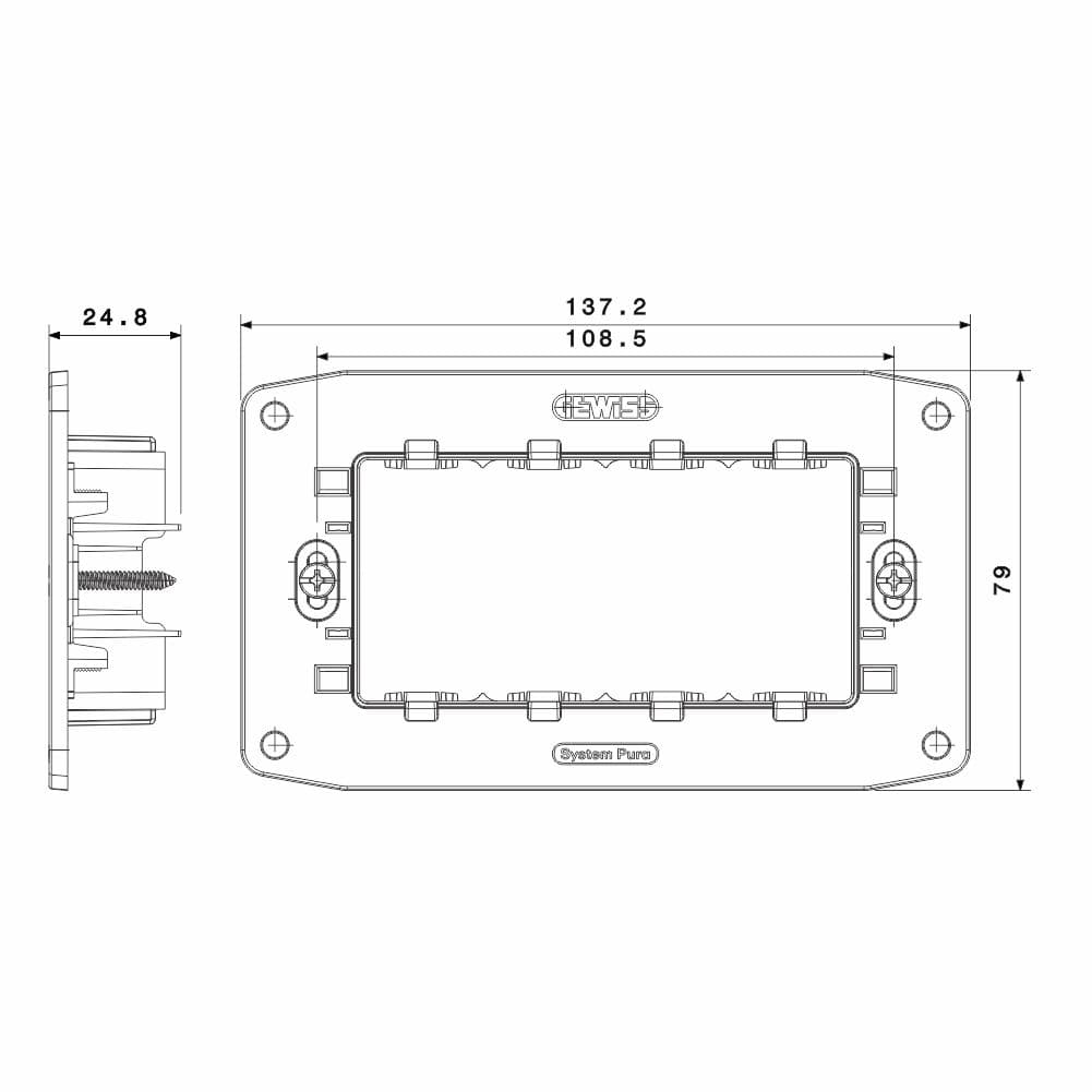 Suport 4 module, Gewiss System Pura GWC25804