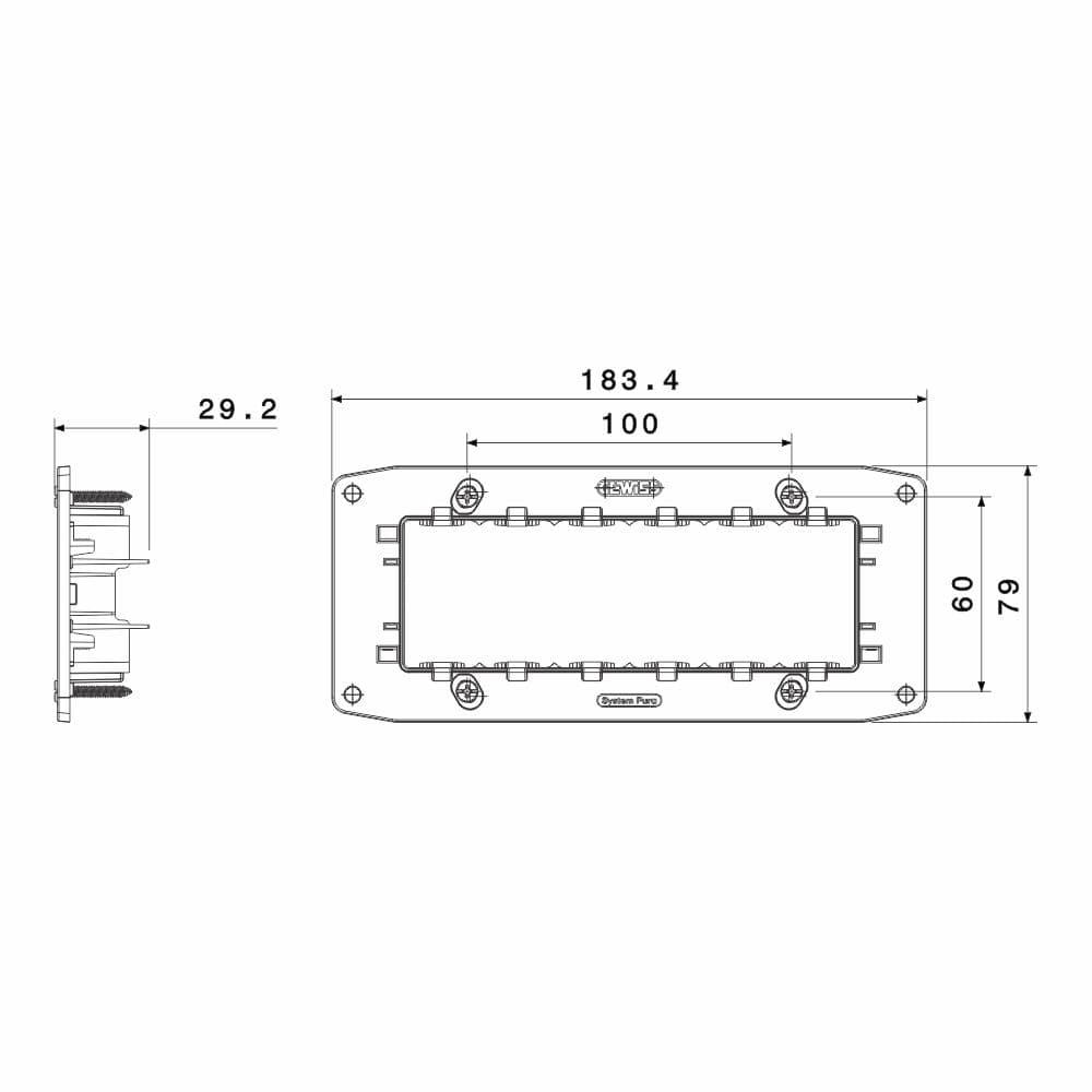 Rama ornament 6 module, Matcha lucios, Gewiss System Pura GWC25106TMT