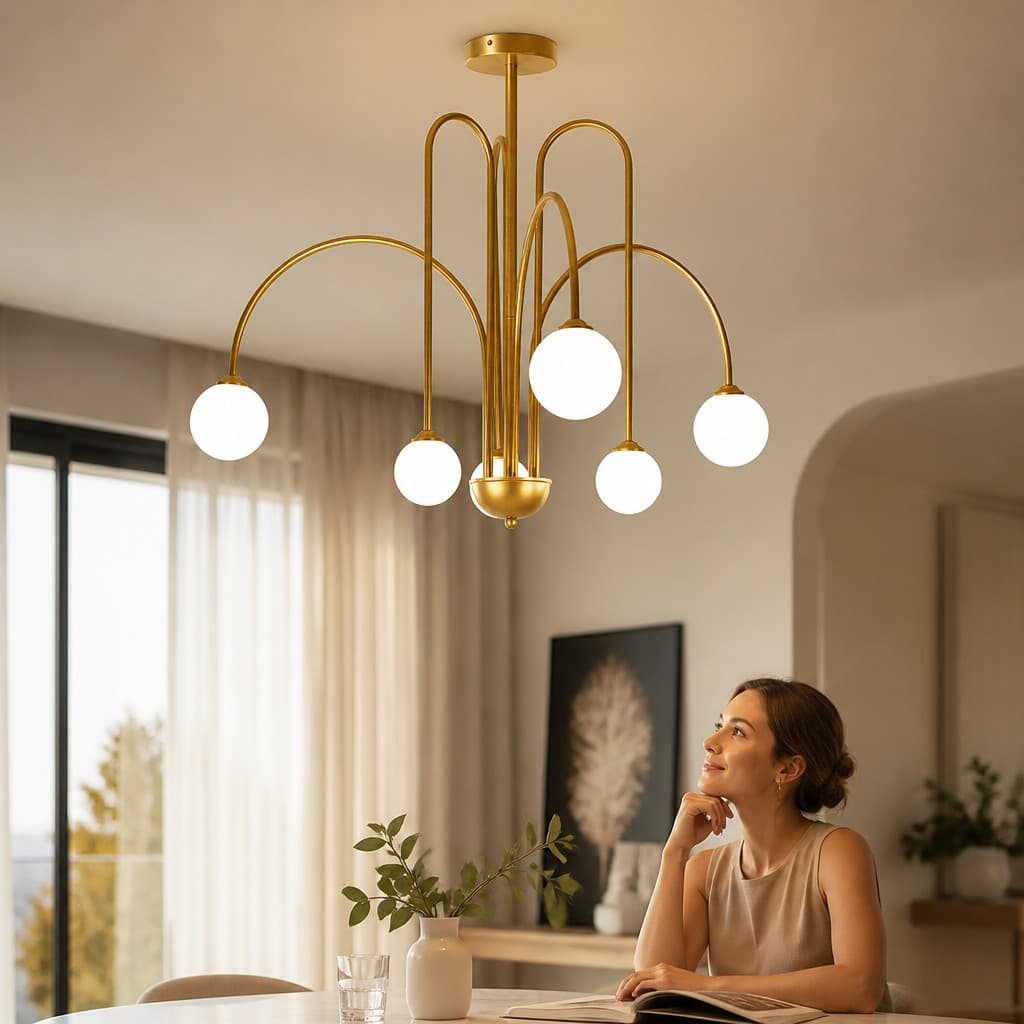 Candelabru Cu Dulie 6 Pendule Cleopatra, 75 × 60 cm, 6XG9 max 5W