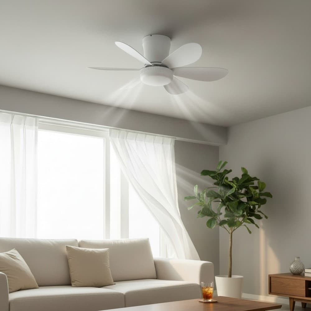 Lustra LED Cu Ventilator si telecomanda 12W Alba