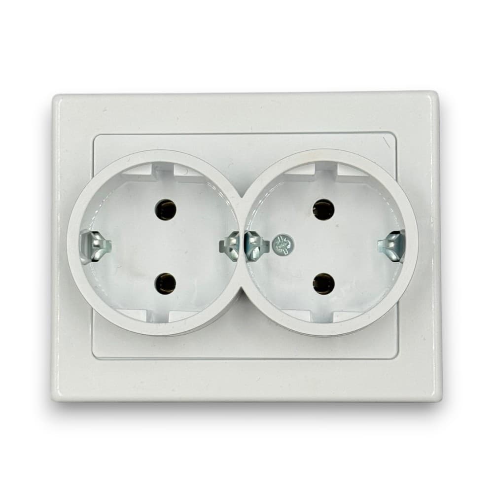 Priza schuko dubla, 250V~, 16A, 50Hz, IP20