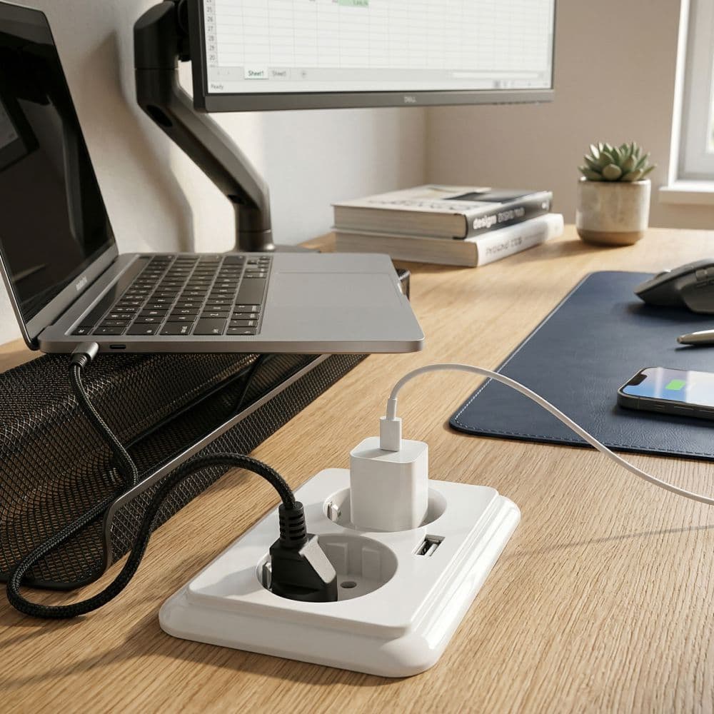 Priza Dubla cu incarcator USB tip C