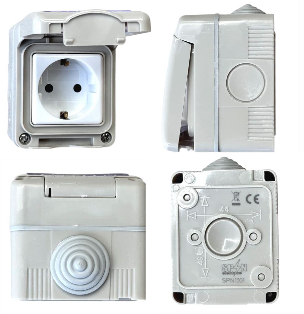 Priza Modulara Simpla cu capac, Antigron, 16A, IP55
