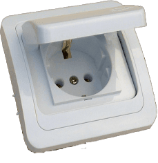 Priza simpla CP, cu capac, IP22 - montaj incastrat