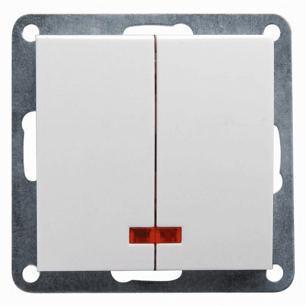 Intrerupator Dublu Led Spin Top, Alb