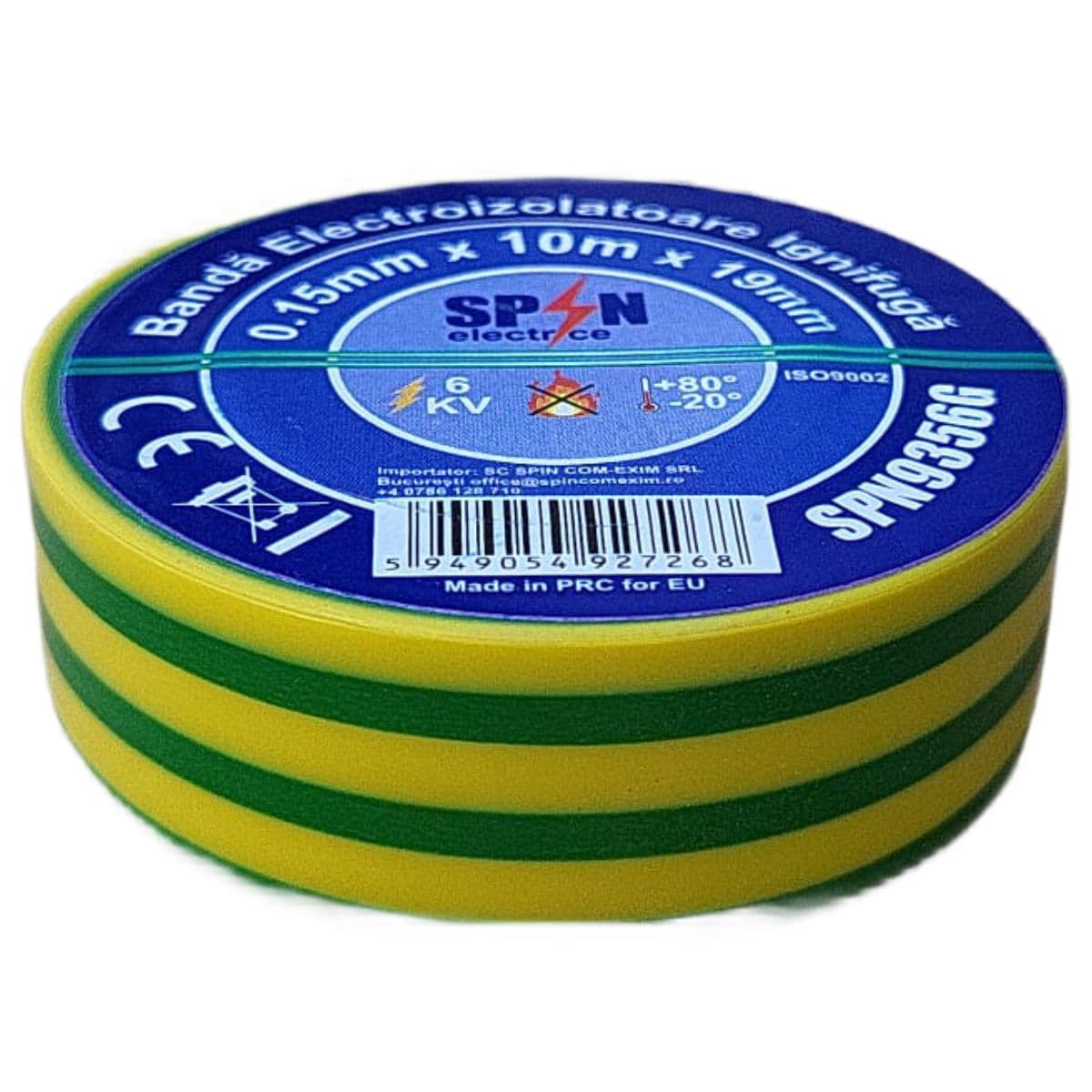 Banda Izolier Galben-Verde Ignifuga 19X0.15mm 20M