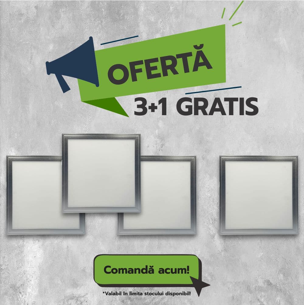 Panou Led 20W,295X295X10mm, lumina calda, 3+1GRATIS