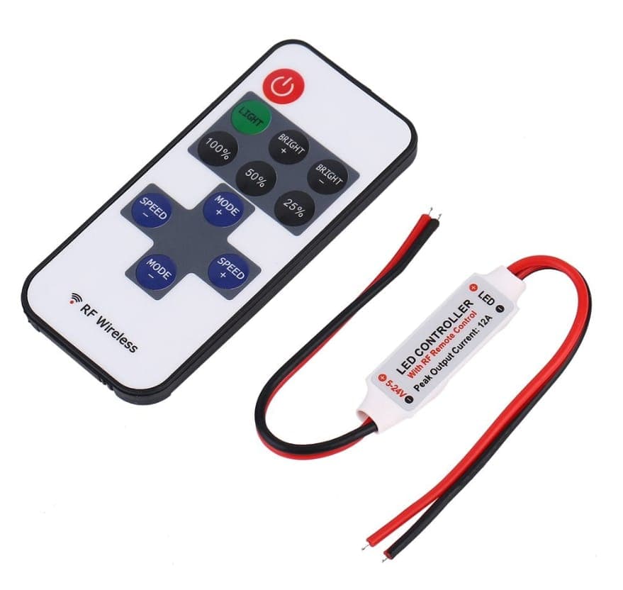 Mini-variator intensitate lumina banda LED, 12V, 72W, cu telecomanda RF