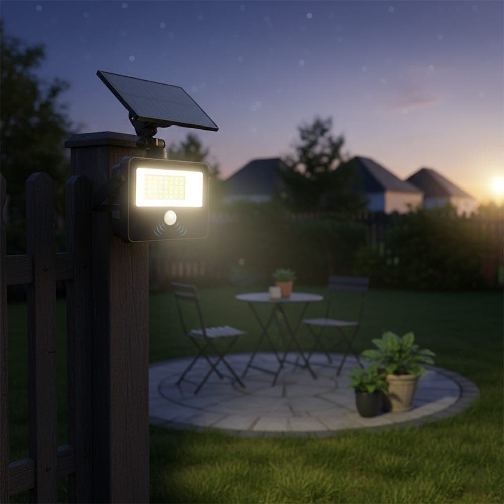 Proiector cu panou solar reglabil si rotativ 360 grade5V/1.5w 6500K 140x133x60mm 50W
