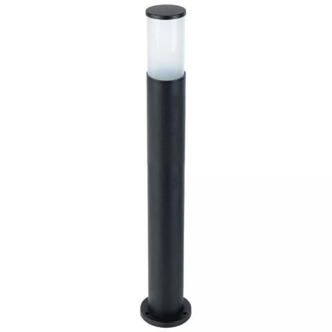 Stalp de gradina negru rotund,difuzor sticla, 800x89x110mm