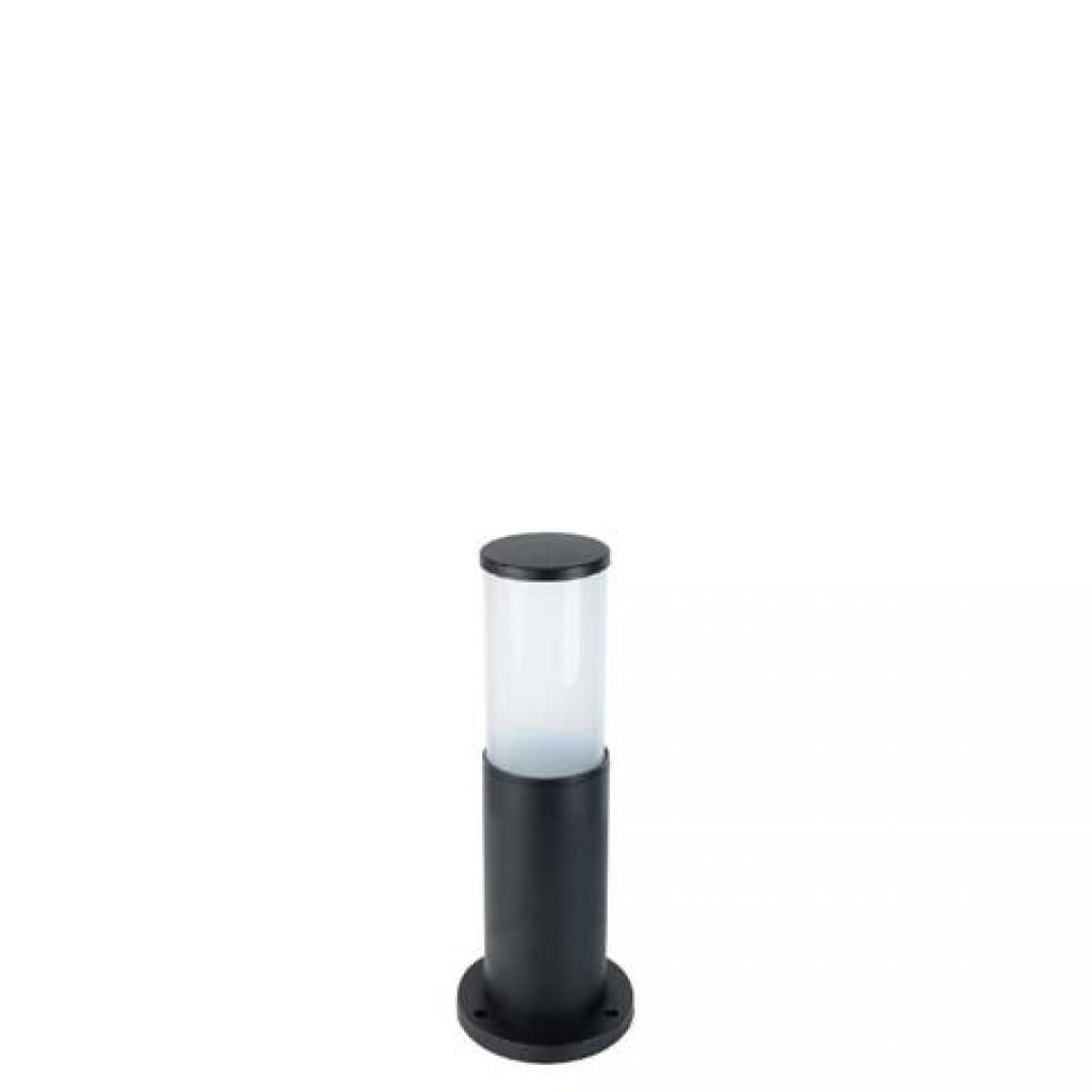 Stalp de gradina negru rotund,difuzor sticla, 300x89x130mm
