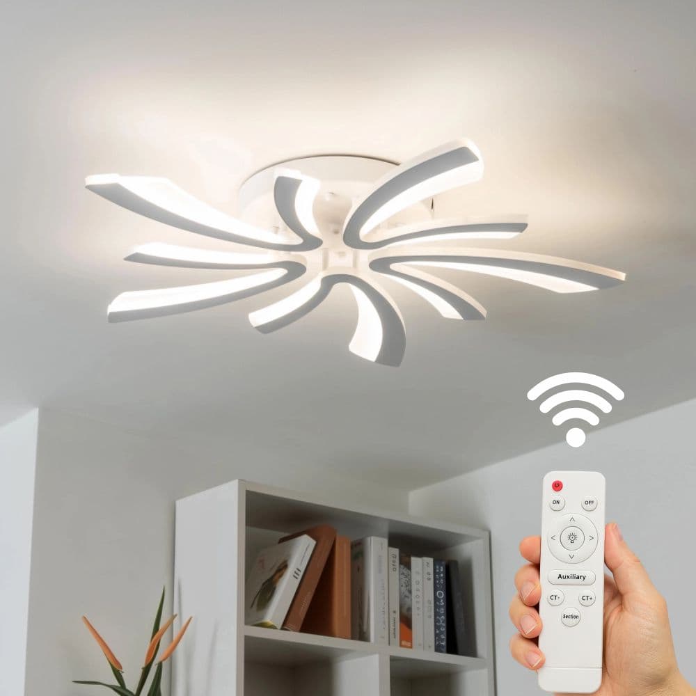 Lustra Led moderna Dimabila Cu Telecomanda 70W Cu 10 Brate 3 Culori+Ir 700 X 90Mm