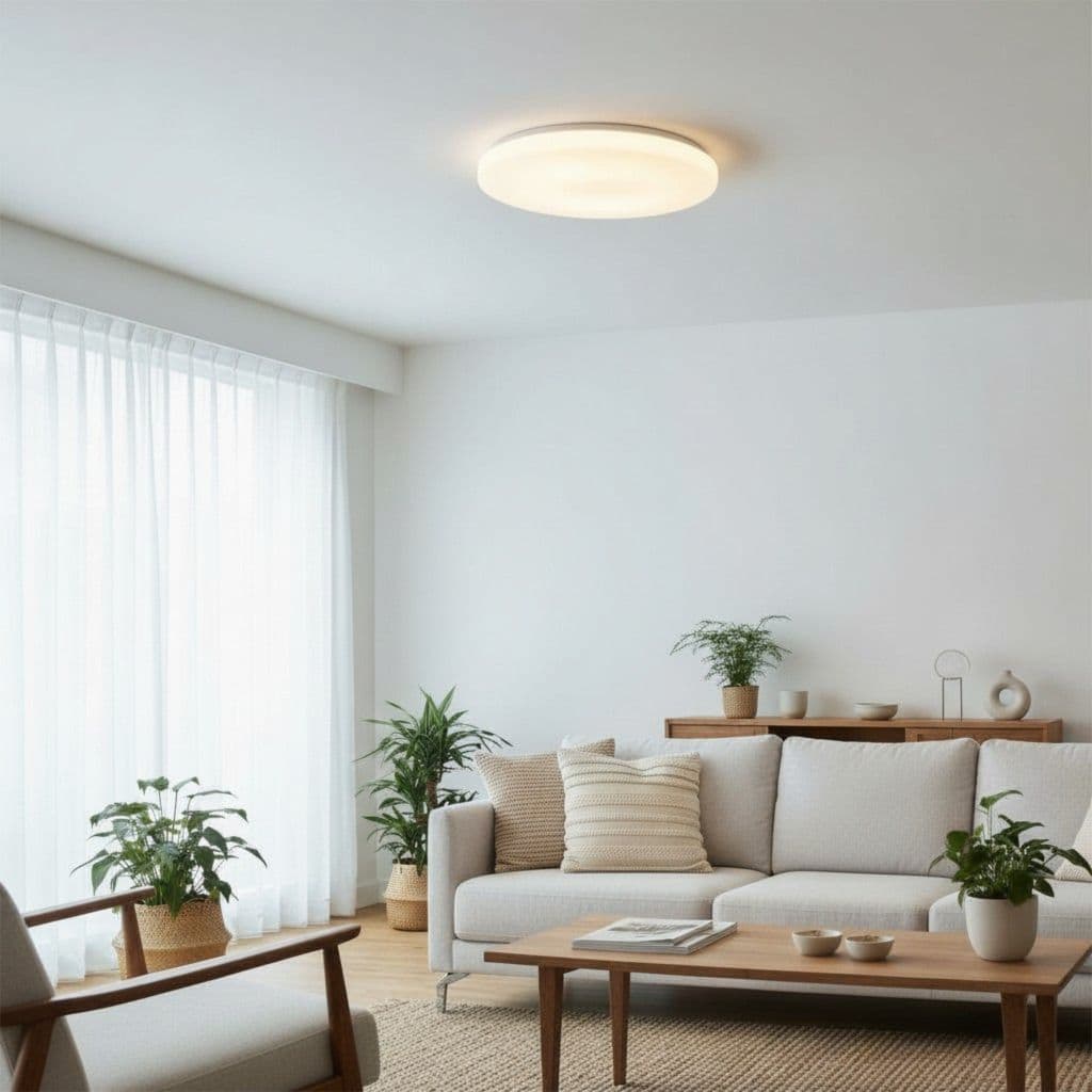 Plafoniera led ECO IP40 Rotunda Alba, 16W, 250x50mm, 6400K, lumina rece