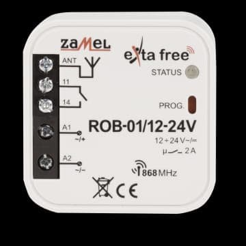 Receiver radio pentru usa garaj 12-24V, Zamel ROB-01