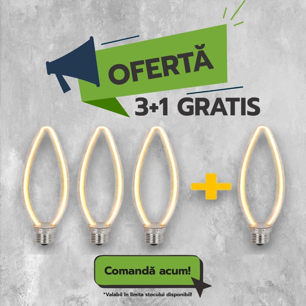 Bec LED Neon Lumanare 4W, 2200K, 360lm, 3+1 GRATIS