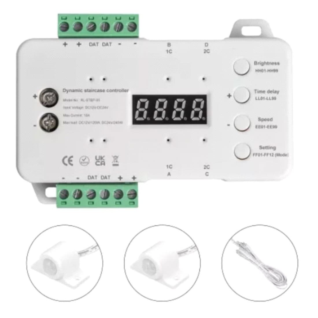 CONTROLLER BANDA LED, 16 TREPTE 1 Fir 12/24VDC