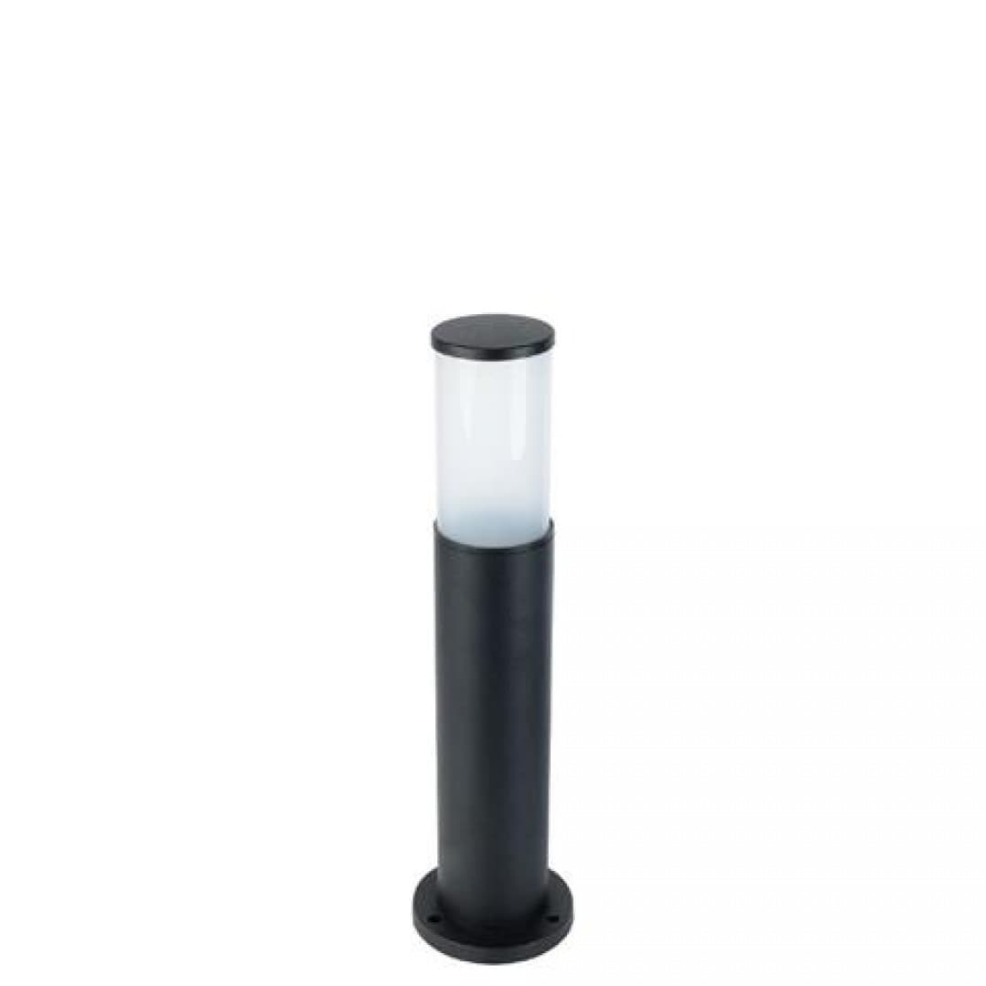 Stalp de gradina negru rotund,difuzor sticla, 500x89x110mm