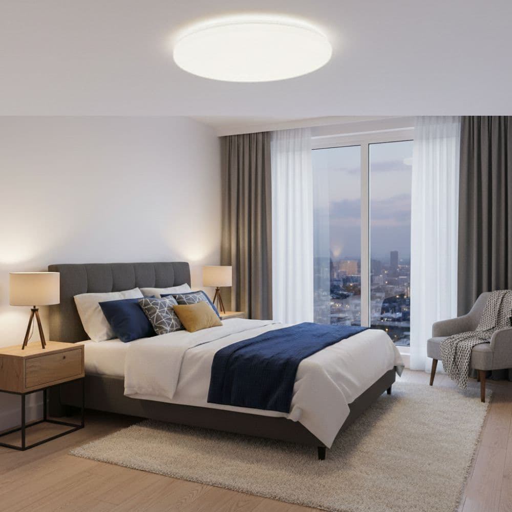 Plafoniera LED Slim Milky 32W=280W, 375x60mm, 4100k, lumina neutra