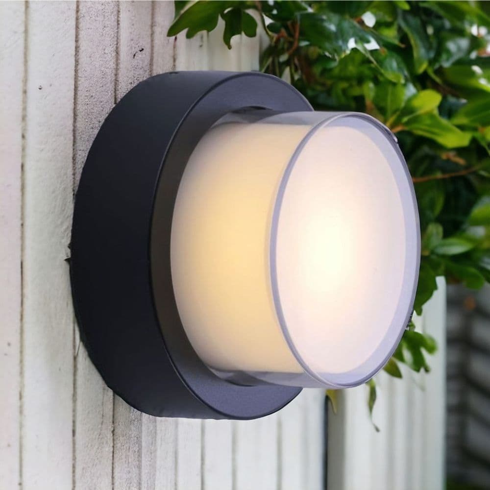 Aplica rotunda de exterior, Ø160mm, 12W=75W, 3000K, lumina calda, IP65