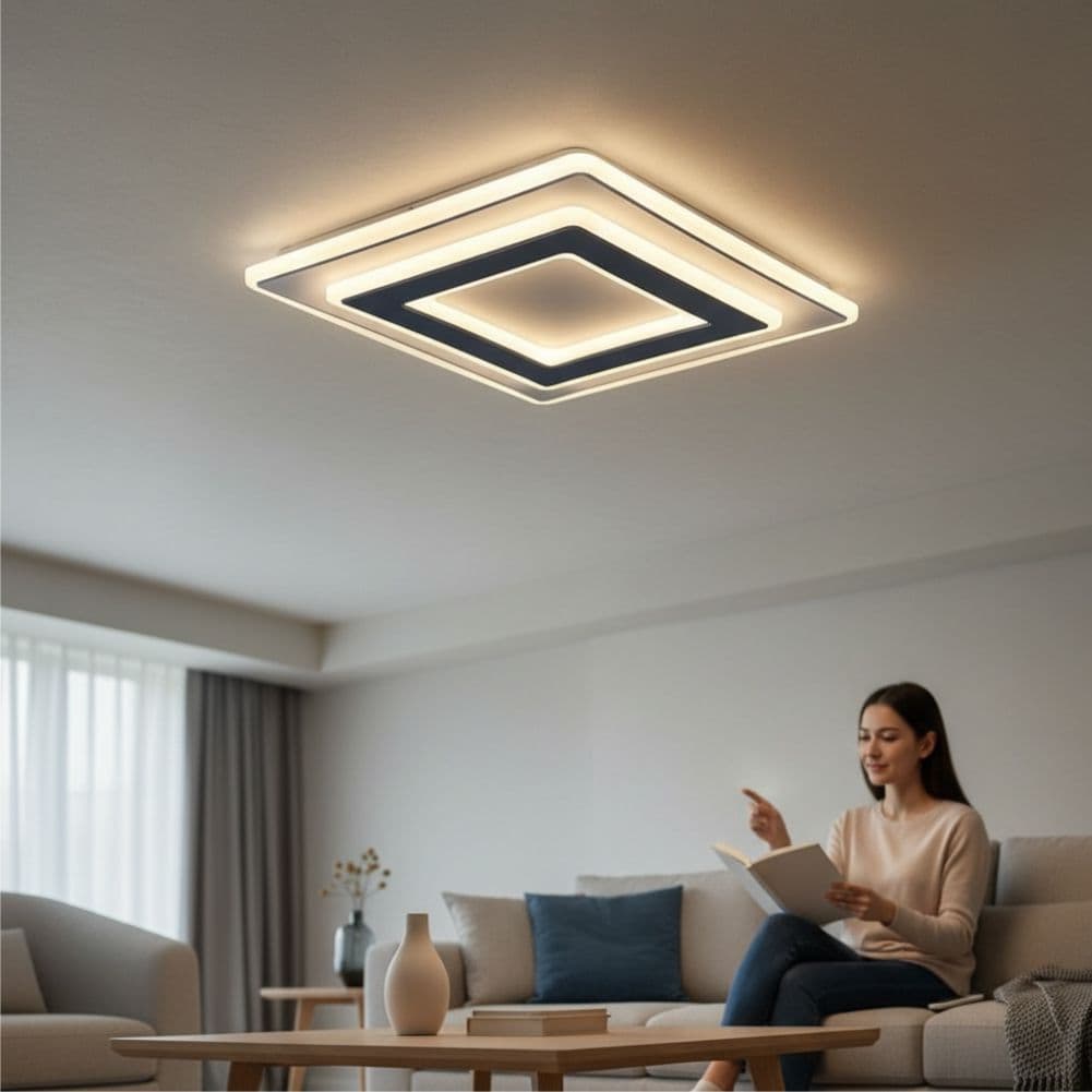 Plafoniera LED Sinope 76W, 400x400x50mm, 5450lm 3000k/4000k/6500k