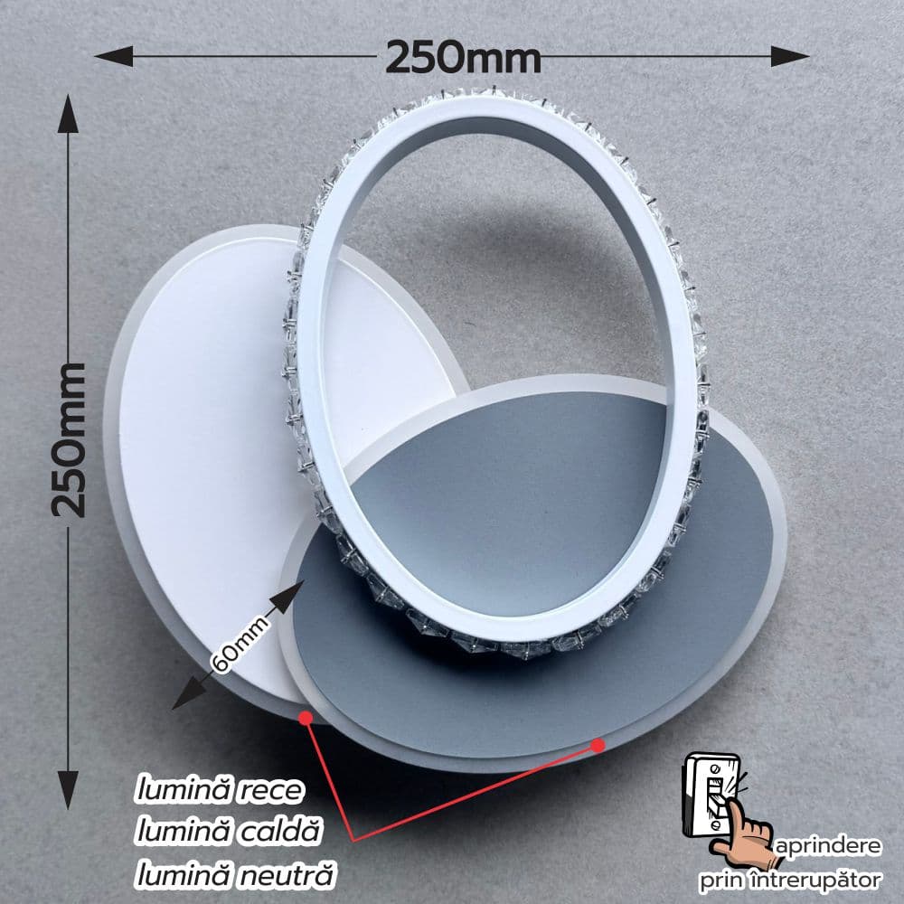 Aplica LED perete 30W 2200LM 3000K/4000K/6500K 250x60mm