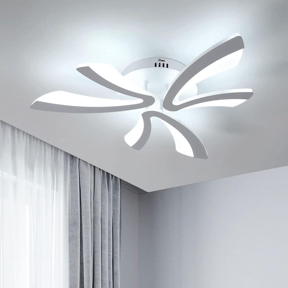 Lustra Led moderna Dimabila Cu Telecomanda 40W Cu 6 Brate 3 Culori+Ir 610 X 90Mm
