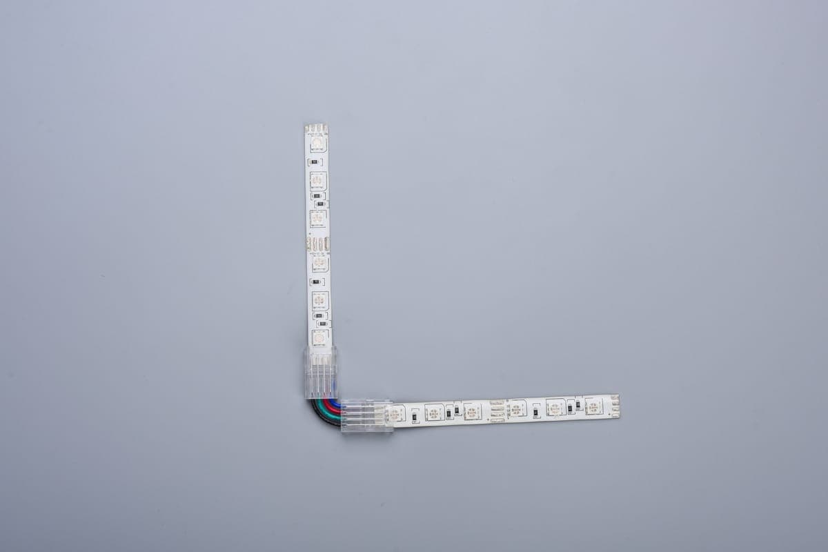 CONECTOR PRELUNGIRE "L" PT BANDA LED SMD RGB IP65 12V/24V PCB 10MM PIN 7.2mm